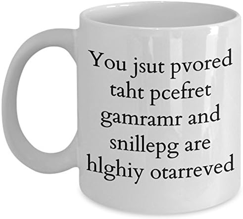 Funny Coffee Mug | Best White Elephant for Him or Her | Overrated Spelling and Grammar 11 ounce Ceramic Cup | Perfect for Loved Ones - Sister, Brother, Mom, Dad, Friend, Boss, Co-workers