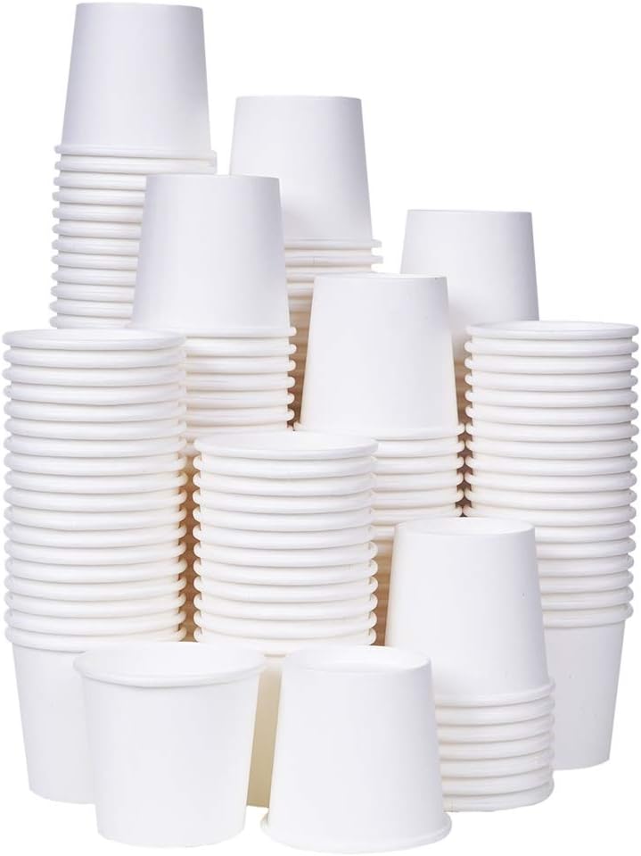 [TashiBox] 3 oz white paper bath cups, 200 count (200): Kitchen & Dining
