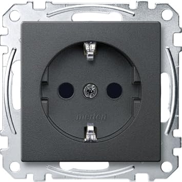 Merten MEG2400-0414 SCHUKO-Steckdose, BRS, Schraub-Liftklemmen, anthrazit, System M