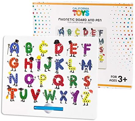 Magnetic Letter Board By California Toys Writing Board For Kids Alphabet Drawing Board With Upper Case Letters User Friendly Magnetic Stylus With Storage Slot Educational And Interactive Amazon Sg Toys