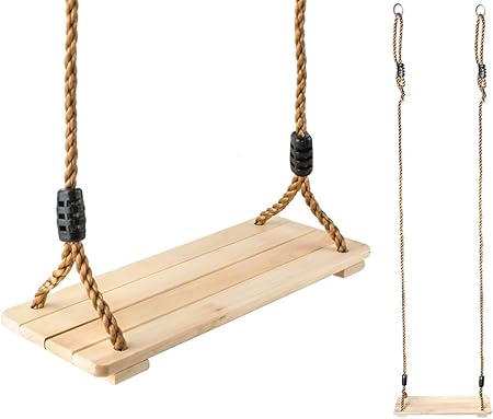 Malatec Schaukel Aus Holz Brettschaukel Ce En71 Kinder Spielplatz Outdoor Bewegung 6308 Amazon De Garten