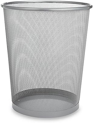 Mesh Metal Wastebasket in Chrome