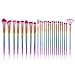 QERI Make Up Brushes 24 Pieces Professional Makeup Brush Set Foundation Powder Concealer Cosmetic Eyeshadow Brushes Kit with Rainbow Gradient Colors