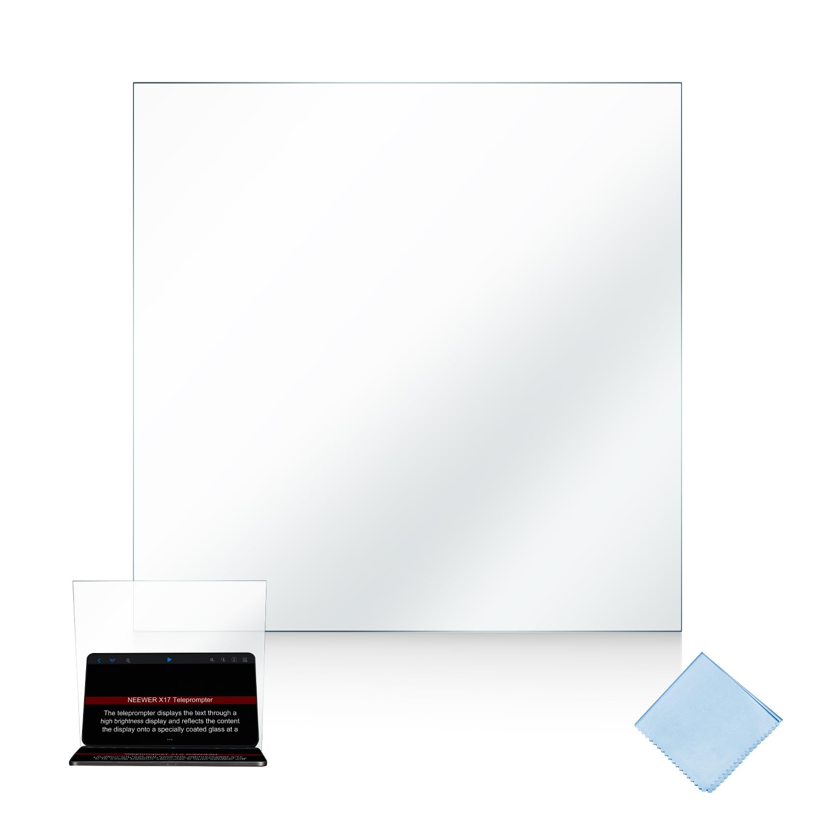 Photo 1 of Neewer 14" Beam Splitter for Teleprompter DIY, 9.9"x9.9"x0.08"/25.2x25.2x0.2cm 30T/70R HD Teleprompter High Display Replacement Glass for Clear Text Reflections & Undistorted Images, NA14