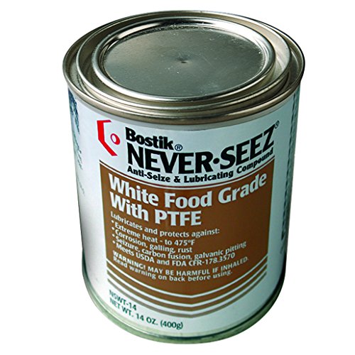 NeverSeez NSWT14 White Food Grade Compound with PTFE 14 oz. Flat Top