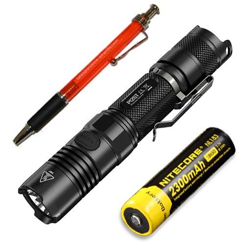 Nitecore Bundle P12GT Flashlight CREE XP-L HI V3 LED -1000Lm w/ NL183 + Free A&A Pen