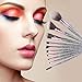 Makeup Brush Set, 10 PCs Professional Makeup Brushes for Foundation Blending Blush Concealer Eye Shadow, Synthetic Fiber Bristles & Acrylic Handle, Travel Makeup Bag Included, Glitter Green Valentines