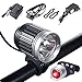 S SUNINESS Bike Lamp Set, Super Bright 5000 Lumens 4 Modes Rechargeable Waterproof Durable Bicycle Front LED Light and Free Taillight with Battery Pack for Road Cycling Safety Flashlight(Silver-3LED)