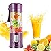 Portable Juicer Blender, Beckool Travel Personal USB Mixer Juice Cup with Updated 6 Blades and More Powerful Motor, 13Oz Water Bottle, 4000mAh Rechargeable Battery-Purple