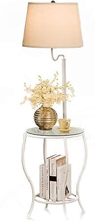 end table with lamp and magazine rack