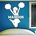 Custom Cheerleading Wall Decal, 0057, Personalized Cheerleader Wall Decal, Cheerleading Theme Wall Decal, Girls Room Vinyl Lettering
