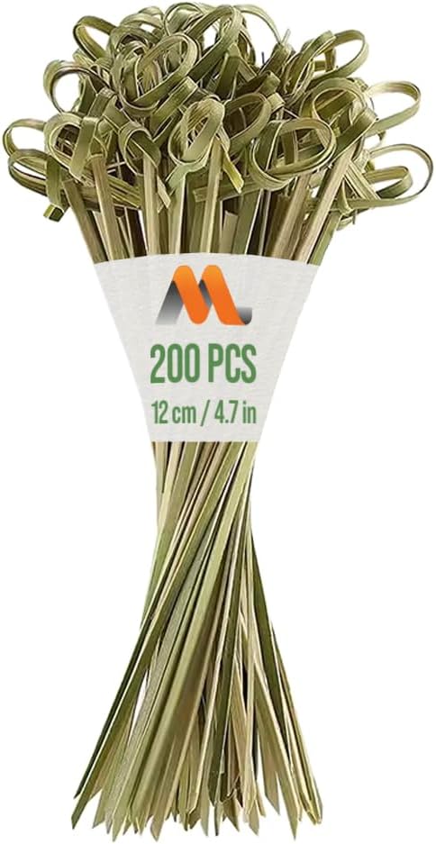 Mobi Lock 200 Pcs Fancy Bamboo Knot Cocktail Picks 12cm