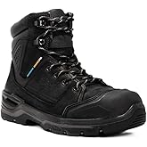 Men’s Premium Raptor Pro 7" Waterproof Work Boot – Full-Grain Leather, Black, Slip-Resistant, Electrical Hazard Protection, Puncture-Resistant, TPU Toe Guard, Men’s Durable Safety Boots