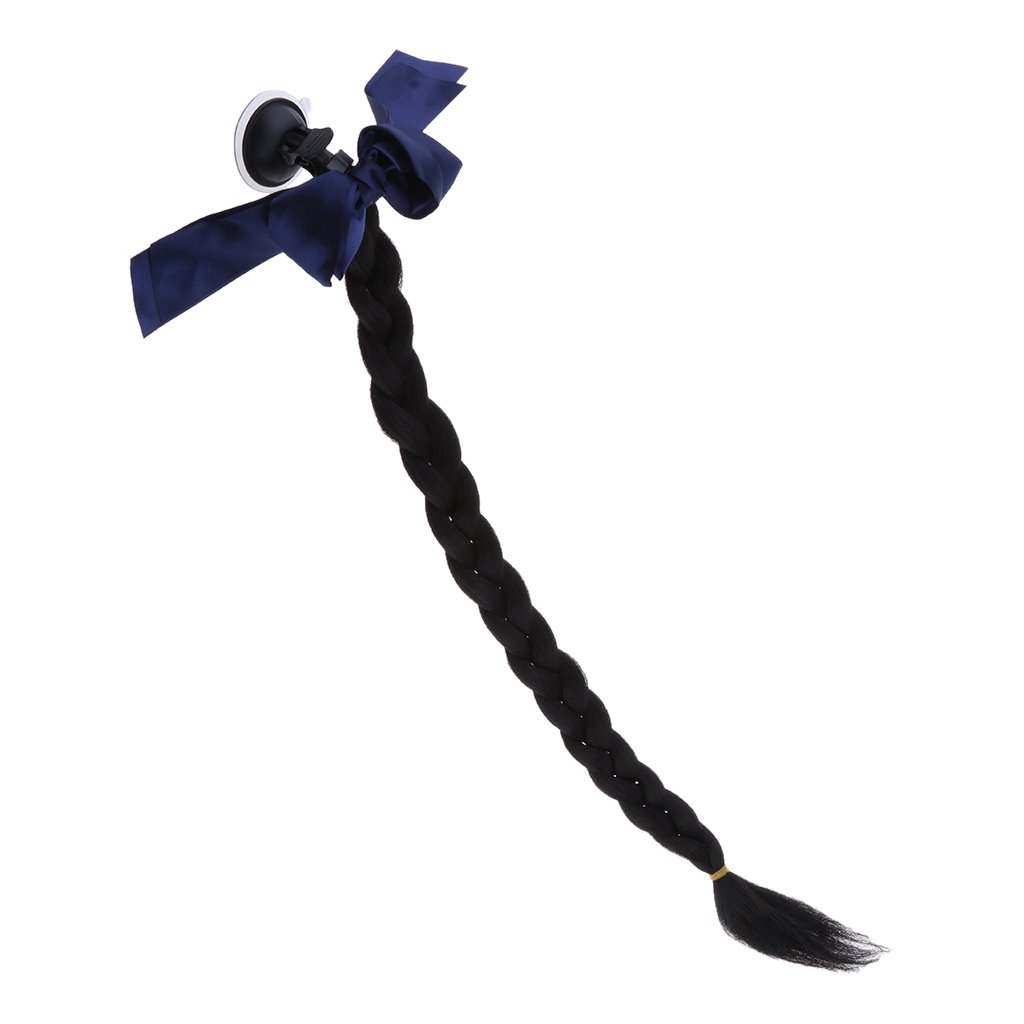 D DOLITY Queue De Cheval Tress/&eacute;e avec Base De Casque De Moto Accessoire D/&eacute;cor Casque Moto Ombre Noir /&agrave; Blonde