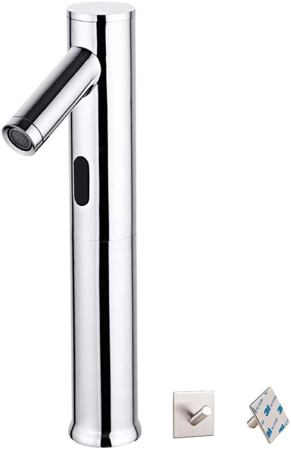 TLS Chrome Hands Free Automatic Sensor Touchless Faucet Bathroom Basin Sink Tap Cold Water Faucet High Spout in Brass