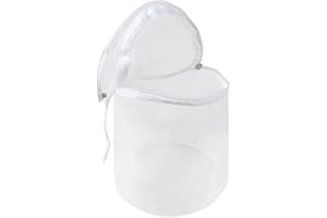 Klmnop Reusable 2 Gallon 220 Micron Filter Zipper Bag, All Mesh Nylon Filter Bag for Washing Machine, Gardens, Kitchens(White)