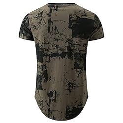 KLIEGOU Mens Hipster Hip Hop Ripped Round Hemline
