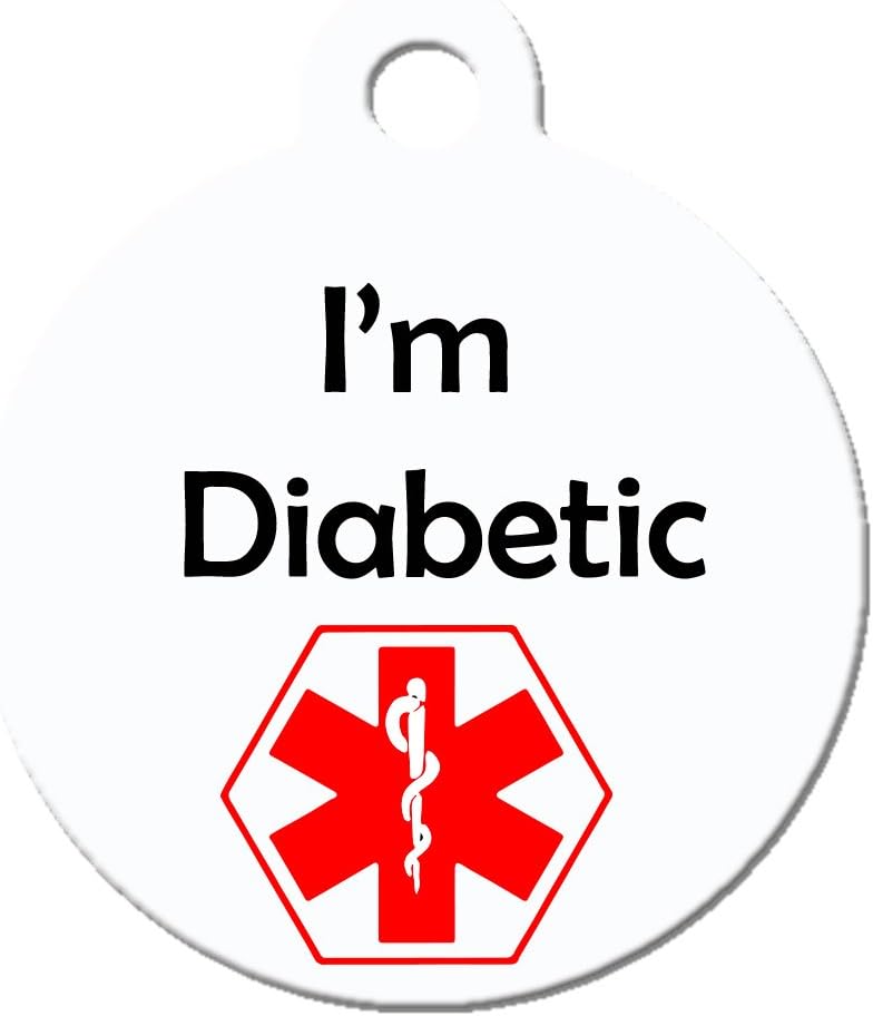 Big Jerk Custom Products Ltd Medical Alert Dog Cat Pet ID Tag - I'm Diabetic - Personalize Colors and Yo. : Pet Supplies