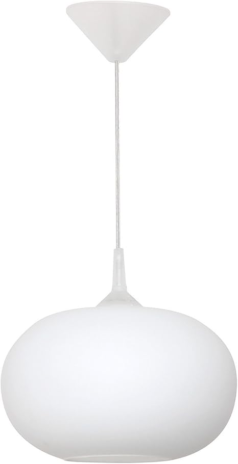 Pendelleuchte Weiss Glas Rund O27cm Dezent Hangelampe Unna Retro Lampe Wohnzimmer Esstisch Esszimmer Amazon De Beleuchtung
