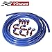 20Ft 6AN AN6 Push Lock Oil Gas Fuel Hose Blue + 10pcs 6AN Hose Fitting Kit Blue+Red