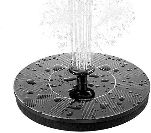 Solar Fountain Pump Circle Garden Solar Powered Water Pump Free Standing 1W Bird Bath Fountain Pump for Garden and Patio Solar Panel Kit Water Pump
