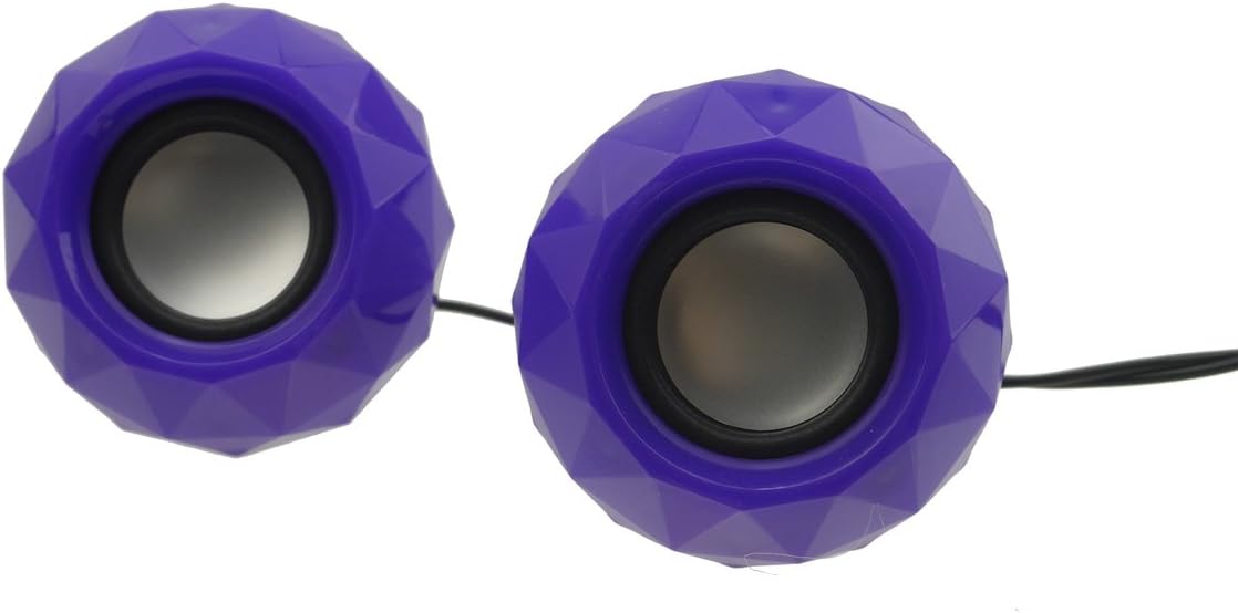Komwell 3.5mm Mini Computer Speakers, Powered by USB With LED Lights For Laptops and Desktops (purple)