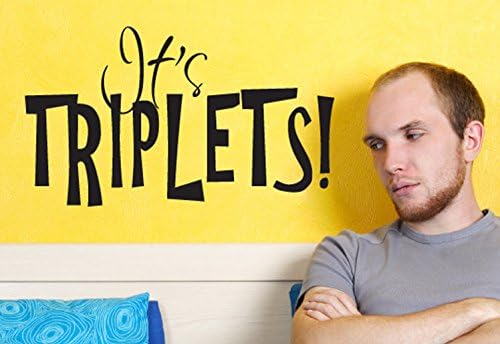 It's Triplets! Wall Decals Stickers, Black, 24"
