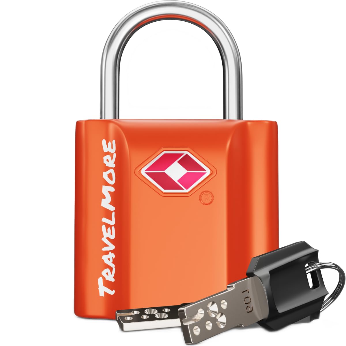 Suitcase Padlock with Keys – TSA Approved – Travel Lock for Luggage – 1-Pack, Orange