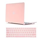 Se7enline MacBook Pro Case 13 inch 2017 Smooth Soft-Touch Matte Frosted Plastic Hard Cover for 2016 MacBook Pro 13" A1706/A1708 with/without Touch Bar Touch ID with Keyboard Cover, Rose quartz (Baby Pink)
