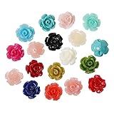 Housweety 50PCs Coral Beads Rose Shaped Mixed Multi-colored 9mm x8mm