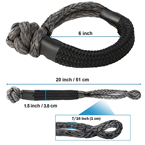 Kohree Synthetic Soft Shackle,7/16 Inch X 20 Inch (41,000lbs Breaking