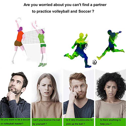image for Portzon Volleyball Training Equipment Aid, Solo Soccer Trainer, Soccer