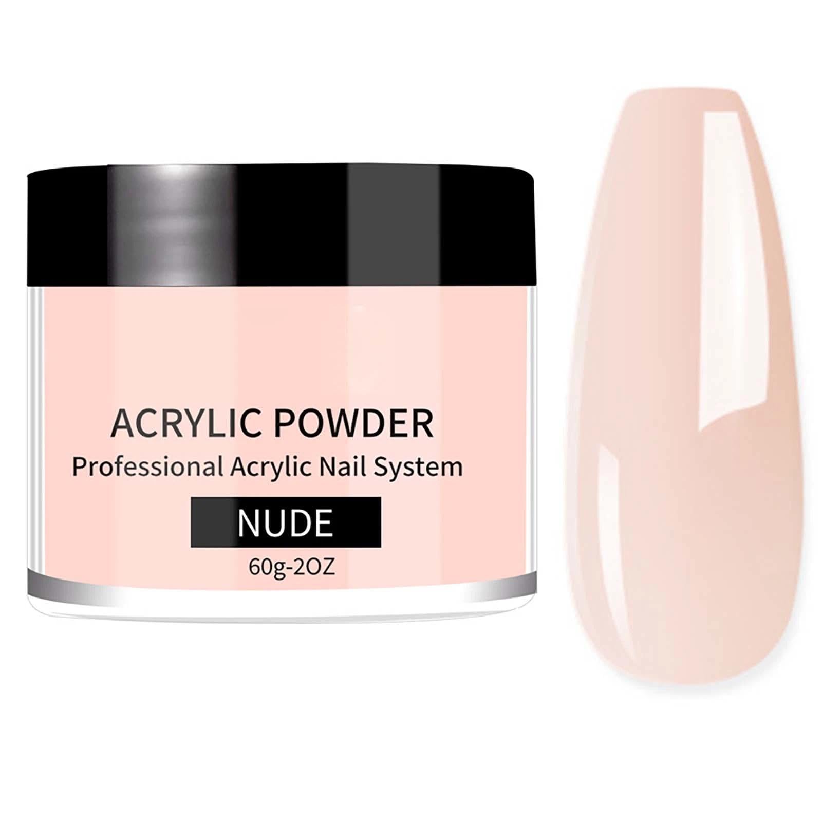 Large Capacity Nude Acrylic Powder for Nail Extensions - 60g False Nail Powder - Ideal for Nail Carving and Sculpting - No Need for Nail Lamp - Nude