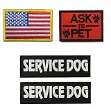 GrayCell Military Morale Service Dog Patch for Pet Tactical K9 Service Harness Vest Pack of 4 (1)
