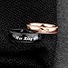 MONIYA His Queen and Her King Stainless Steel Couple Wedding Ring With Cubic Zirconia (Priced Separate)