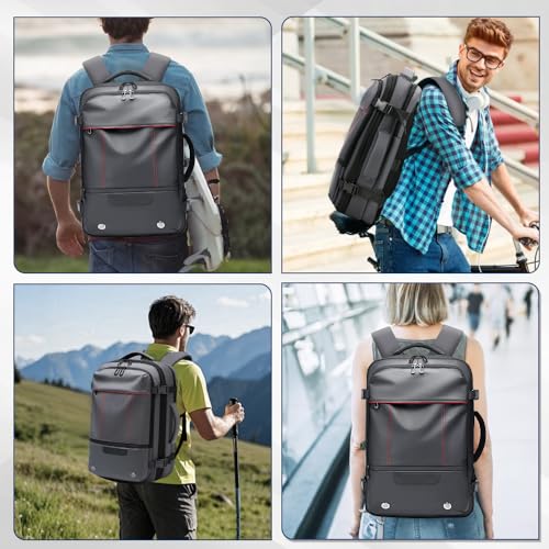 Mochila Vacuo, Mochila Vacuo com Bomba, Mochila de Viagem a Vacuo de 60 L, Preto, Tecido Resistente a Salpicos, com Compartimento Dedicado para Portátil de 15,6'' e Bolsa de Separação Seca/Molhada