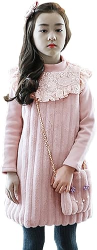 Amazon Co Jp Himoe 子供服 女の子 ワンピース 冬 裏起毛 長袖 トップス もこもこ ふわふわ あったか 保温 可愛い アウター 110サイズ ピンク ホビー