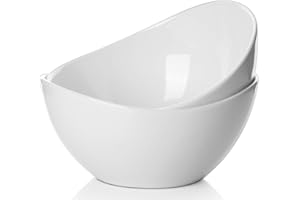 Samsle Porcelain Serving Bowls Set (9 inch),48 Oz for Salads, Large Serving Dishes for Party Dinner,Side Dishes,Serving Platt