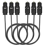 Digital Optical Audio Cable Toslink to Toslink Digital Optical Fiber Audio Cable 6 Feet 3Pack