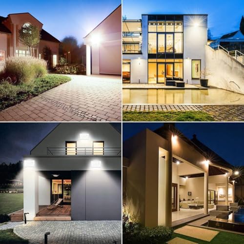 400W Reflectores Led Exteriores,con Interruptor, IP66 Water Proof, para Parques de Atracciones, Jardines, Garajes, Plazas, Fábricas, Estadios, Patios (Sin Enchufe)