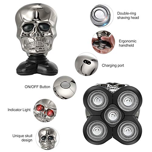 Electric Men\'s Shaver Razor IPX6 Waterproof, Cosyonall 5D Floating Beard Shaver Trimmer Grooming, Cordless Rotary Trimmers for Bald Head, USB Quick Rechargeable