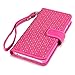 iPhone 6S Plus Case, Terrapin [Pink] [Etched Floral Pattern] Textured PU Leather Wallet Case with Card Slots ID Window Cash Compartment and Detachable Wrist Strap Case for iPhone 6 Plus / 6S Plus - Pink