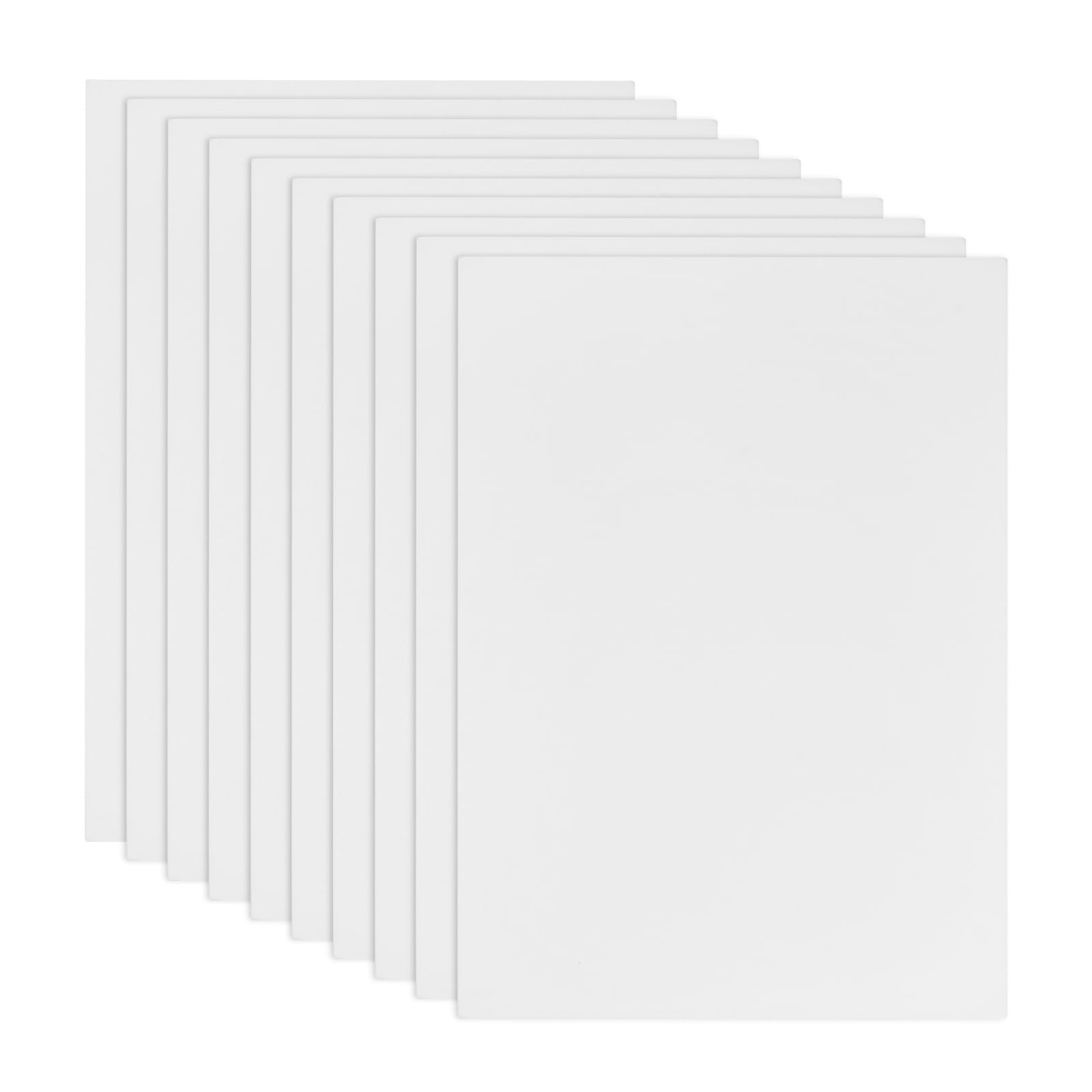 10Pcs A4 Kraft Paper File Folder, Presentation Document Folder, Square Cut Folder with Cards Slot, A4 Cardboard Folders, Paper Portfolio for School Home Office (White)