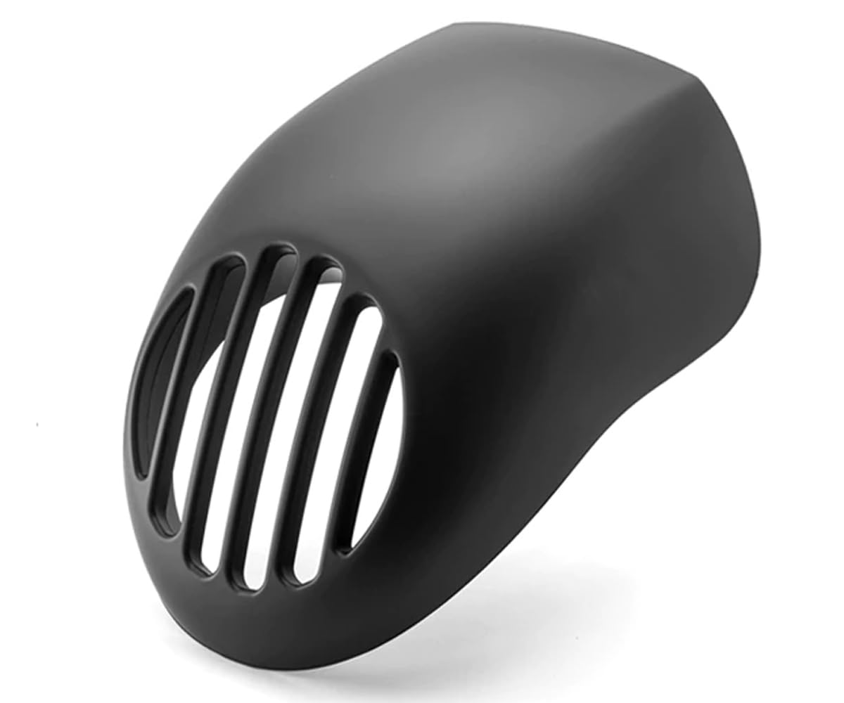 Headlight Cowl Fairing | Matt Black with Vertical Grill for Sportster XL 883 1200 Dyna FXR FXRS 1340 1450 | 1982 to 2010 Models with 5.75 Inch 146mm Bottom Mount Headlights