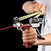 MoreFarther Superpower Stainless Hunting Slingshot Catapult (Flame Red) with Laser,4Pcs Replace Rubber Bands, 200Pcs Stainless Slingshots Ammo