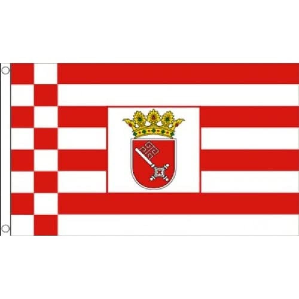 AZ FLAG - Bremen Flag - 3x5 Ft - 100D Polyester Germany - German Region Of Bremen Banner with Two Metal Grommets - Fade Resistant - Vivid Colors - 3' x 5' Feet - 150x90 Cm
