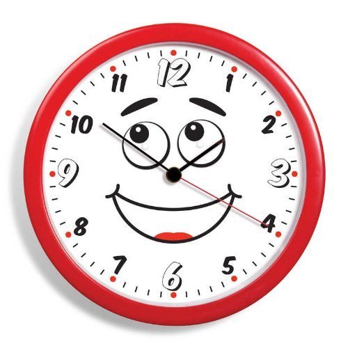 Tobar Smiling Cartoon Face Novelty Wall Clock with Moving