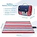 WolfWise 79″x79″ XXL Picnic Blanket Extra Large Fleece Beach Mat with Waterproof Backing Anti Sand, Red Blue Stripesthumb 4