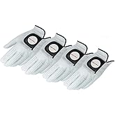 Signature White Golf Gloves Premium Cabretta Leather, Medium/Large (4 Count) Left Hand Glove for The Right Handed Golfer
