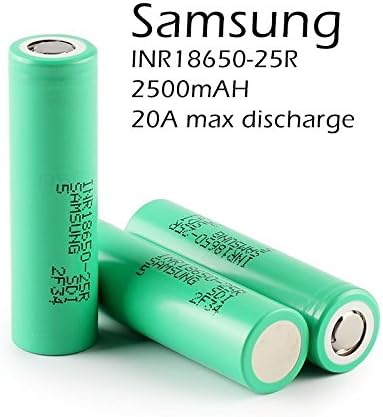 KNL 2pcs/lot Original 18650 3.7V 2500mAh For Samsung INR18650-25R rechargeable high drain battery